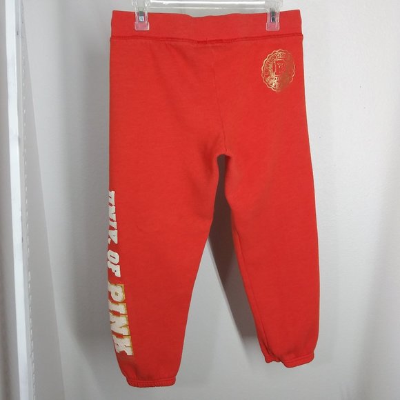 PINK VICTORIA SECRET orange capri pants yoga size S - Picture 6 of 7